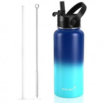 Poyaku 32/40/64 oz Leak Proof Stainless Steel Bottle