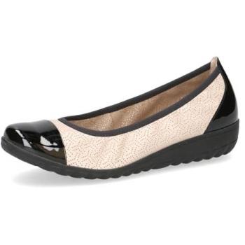 Caprice Ballerina „Leder‑Edition“ – Beige & Schwarz, Größe 36