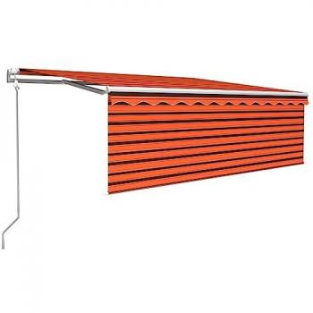 Schermata Vetrata Automatica 4,5×3 m LED + Sensore Ventoso Tonalità Arancione-Marrone