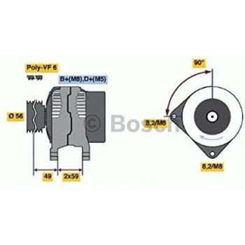 Bosch 0986041000 Advanced Alternator 4100 120 A 14 V