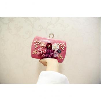 Handmade Flower Evening Clutch Purse