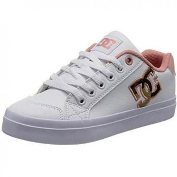 DC Shoes Chelsea Plus, Scarpe Basse Donna, Bianco/Pink