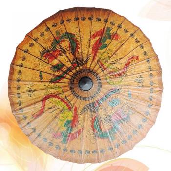 Elegant Painted Oil‑Paper Umbrella – Handmade Accent