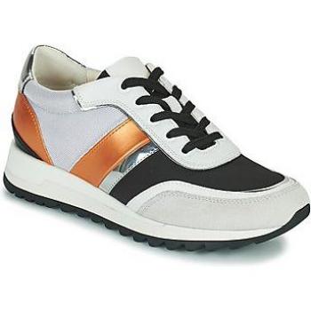 Geox D Tabelya Baskets Femme Off White/Black Cuir Confort
