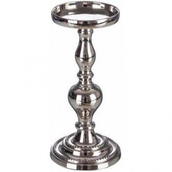 Candelabro Darika 1-Fuoco in Alluminio – Ø12 x H25,5 cm (Argento)
