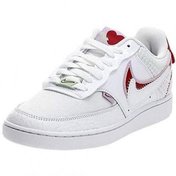 Nike Damen Basketballshoe WMNS Court Vision LO PRMV, Weiß/Noble Red Ice Lilac, EU 36,5