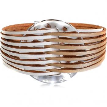 AllYes Women's Leather Loop Bracelet – Wide Wrap
