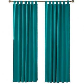 Deconovo Thermo Verdunkelungsvorhänge 220x140 cm Türkis 2er Set
