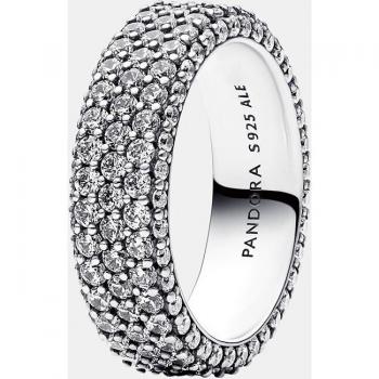 Anillo de Plata de Ley Fila Triple en Pavé para Dama