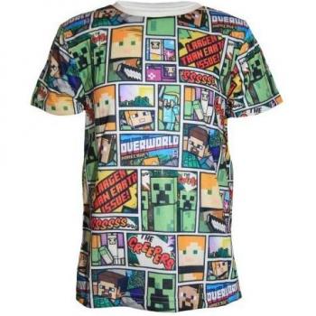 Minecraft Overworld T-Shirt Manica Lunga per Bambini 13-14 NERO