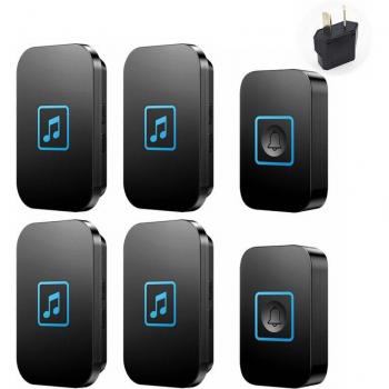 Porte‑Belles Intelligentes Étanches 2 Boutons + 4 Récepteurs – Appel à Distance 300 m