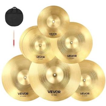 China Splash Collection – 6 Alloy Cymbals with Drumsticks