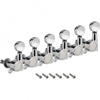 Fleur 6L Tuning Pegs and Strings for Stratocaster, Tele, Acoustic Guitar Silver
