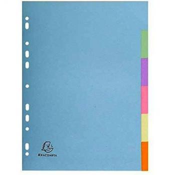 Exacompta Forever Recycled Divider 6 Part A4 170gsm Card Assorted