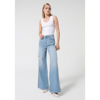 Calça Jeans Fitted Wide Leg Liso