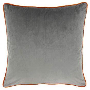 Paoletti Meridian Piped Velvet Pillowcase – Grey – One Size