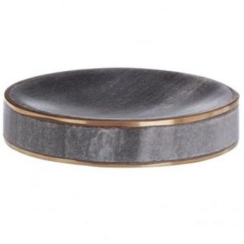 Unique Grey Marble Soap Dish with Gold Detailing