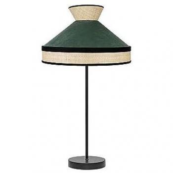 SENKO Lámpara Sobremesa Alto Fabrizio 1xe27 Natural/Verde Botella 61x30x30 Cm