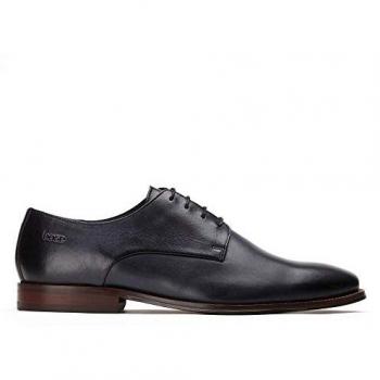 London Marley Plain Toe Derby, Men 10, Navy Wash