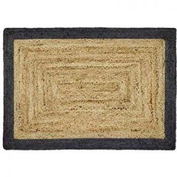 Stylish Jute Border Rug in Grey