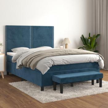 Sommier Flûvevel Bleu Profond 140x190 – VidaXL