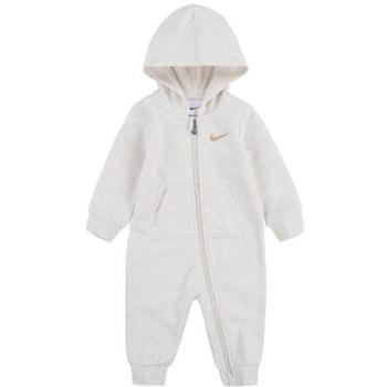 Newborn Nike Essentials Long Sleeve Hoodie Coverall, Ivory, 9M