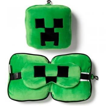 Creeper Minecraft almohada y antifaz de viaje
