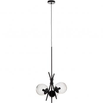 Lucande Sotiana Pendelleuchte, 3-fl., rund, schwarz