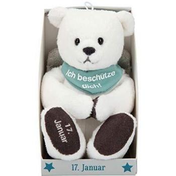 Schutzengel‑Plüschbär „17. Jan.“ – Herzklopfen für Hochzeiten
