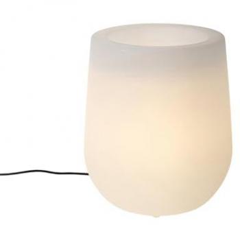 Lámpara de pie exterior con maceta blanca IP44 y wifi A60