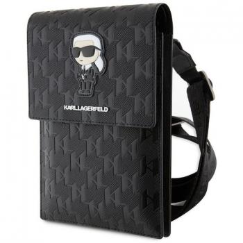Karl Lagerfeld Black Monogram Ikonik Saffiano Handbag – KLWBSAKHPKK