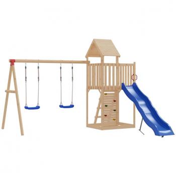 VidaXL Blue Polyethene Swing Seat Set with Climbing Stones