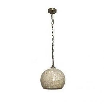 Lámpara Colgante Moderna Tenor Mosaico Cuero/Ámbar 1xe27 Regx25x25 Cm