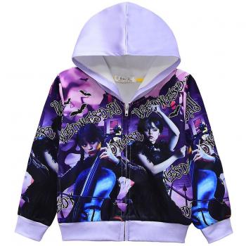 Veste violette à capuche pour enfants 4-9 ans