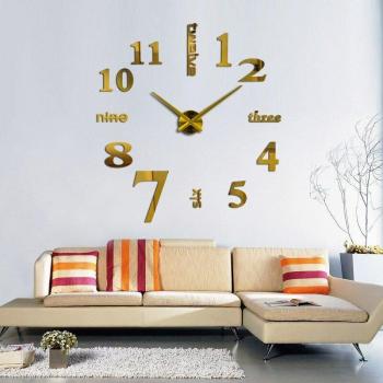Reloj de pared de cuarzo con pegatinas decorativas