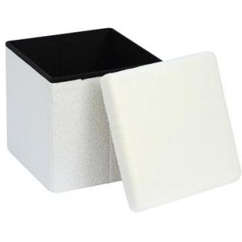 Foldable White Comfort Ottoman
