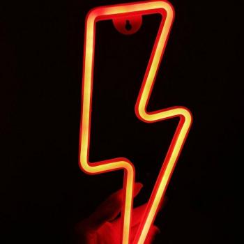 Lámpara de mesita LED forma rayo, para fiesta