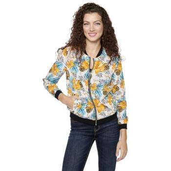 Chaqueta Sudadera Koröshi Manga Larga Florales con Cierre en Cremallera