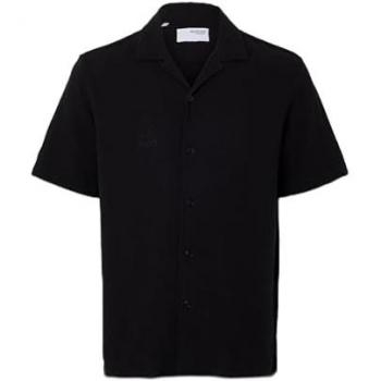 SELECTED HOMME Freizeithemd mit Knopfleiste in Black, Männer, Größe XXL