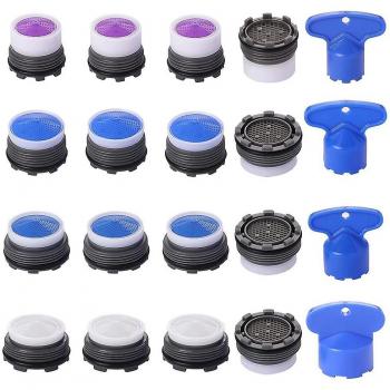 Aérateur de robinet 20 pièces M16.5 M21.5 M24 avec économie d'eau Bleu Noir