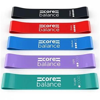 5‑Pack Core Balance Mini Resistance Bands for Hip, Leg, Glute Workouts