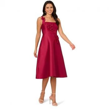 Adrianna Papell Women’s Mikado Petal Dress – Red, Size 14