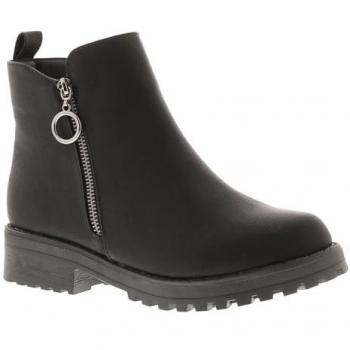 Loopy Black Ankle Boots for Kids by Miss Riot