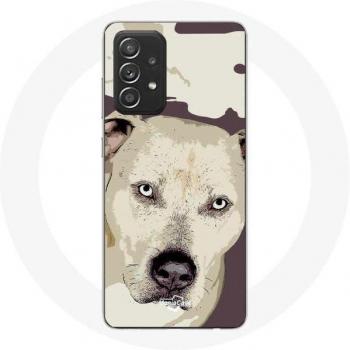 Étui pour Samsung Galaxy A52 Chien de Pitbull Blanc