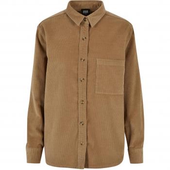 Camicia A Maniche Lunghe in Corduroy Oversized Warm Sand Urban Classics