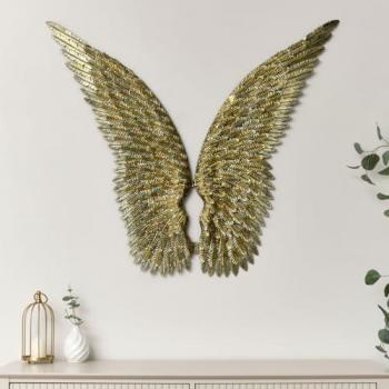 Large Antique Gold Angel Wings Wall Art
