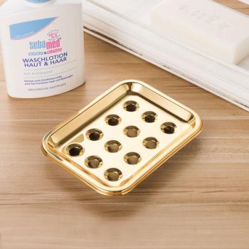 Gold Double Layer Soap Dish with Drainage SUS304 Stainless Steel