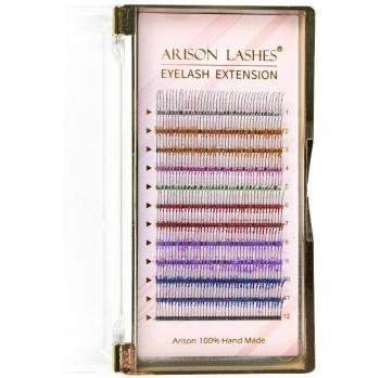 12 Strips Colorful Glitter Eyelash Extensions C Curl 0.15mm Silver