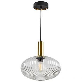 Éclairage suspendu Valencia 30 cm noir transparent Schüller