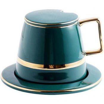 Porzellan Kaffee Tasse Set mit Untertasse und Löffel